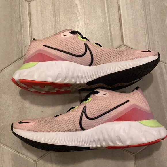 Nike Renew Women's Running Shoes - Pink and Neon Green Yellow - Picture 6 of 12